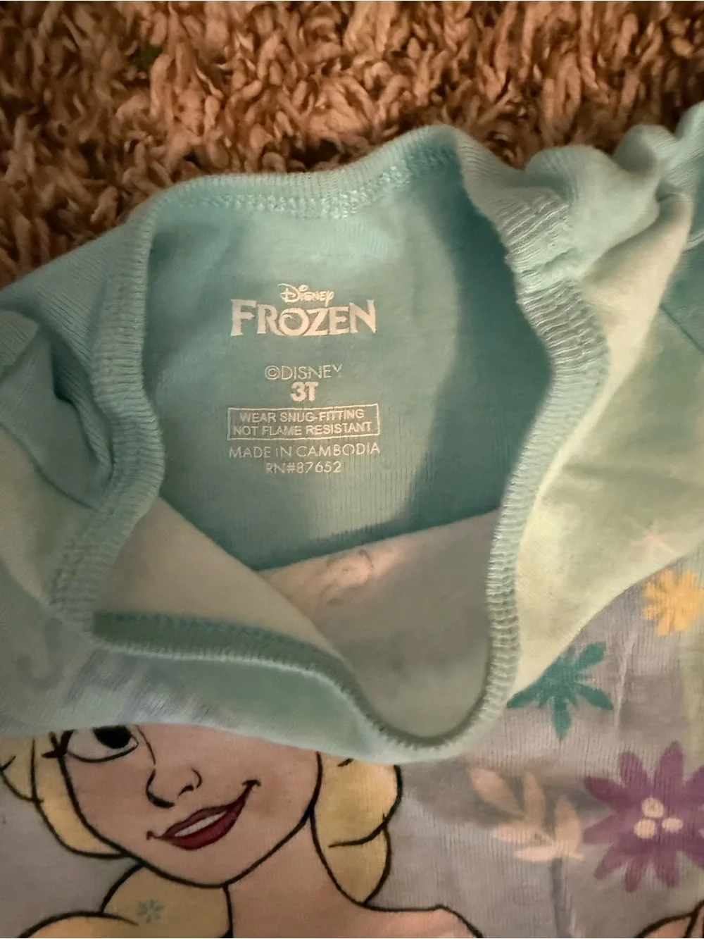 Lot of 3T Girls Disney Frozen Elsa Pajamas